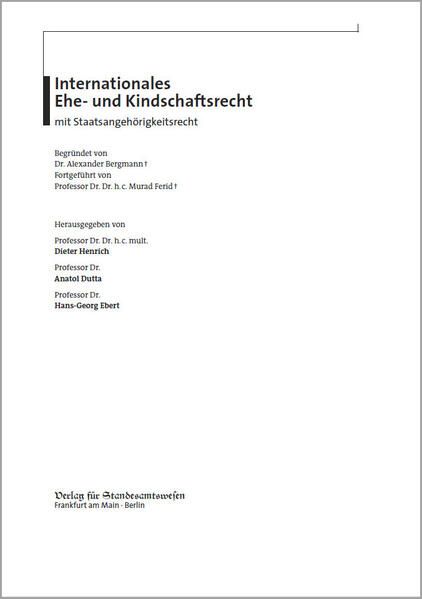 Produktbild: Internationales Ehe- und Kindschaftsrecht mit Staatsangeh&ouml;rigkeitsrecht
