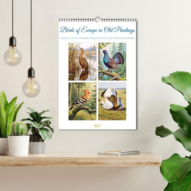 Produktbild: Birds of Europe in Old Paintings (Wall Calendar 2027 DIN A3 portrait), CALVENDO 12 Month Wall Calendar