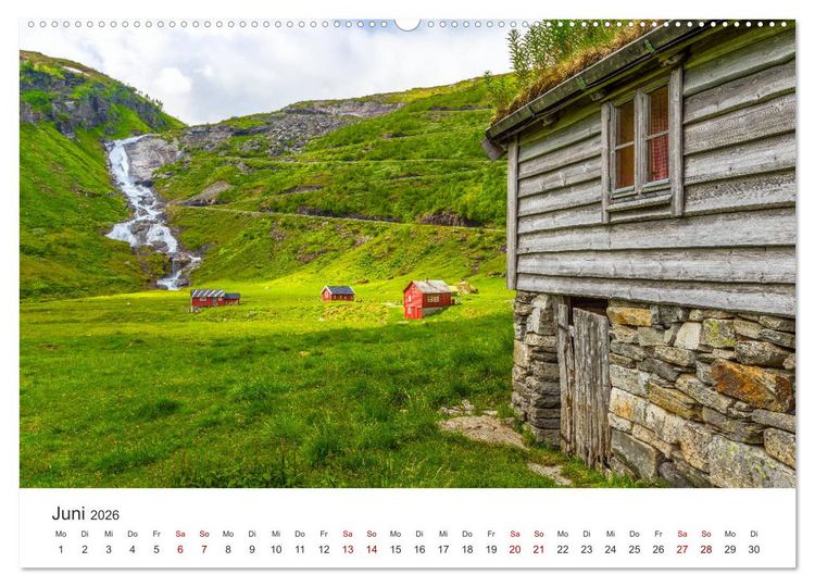 Produktbild: Wasserf&auml;lle in Norwegen (Wandkalender 2026 DIN A2 quer), CALVENDO Monatskalender