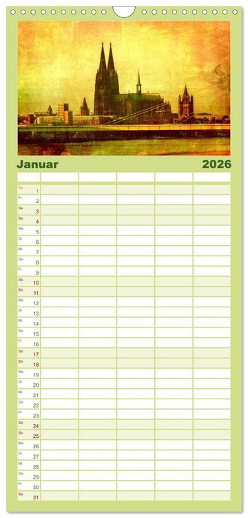 Produktbild: Familienplaner 2026 - K&ouml;ln mit 5 Spalten (Wandkalender, 21 x 45 cm) CALVENDO