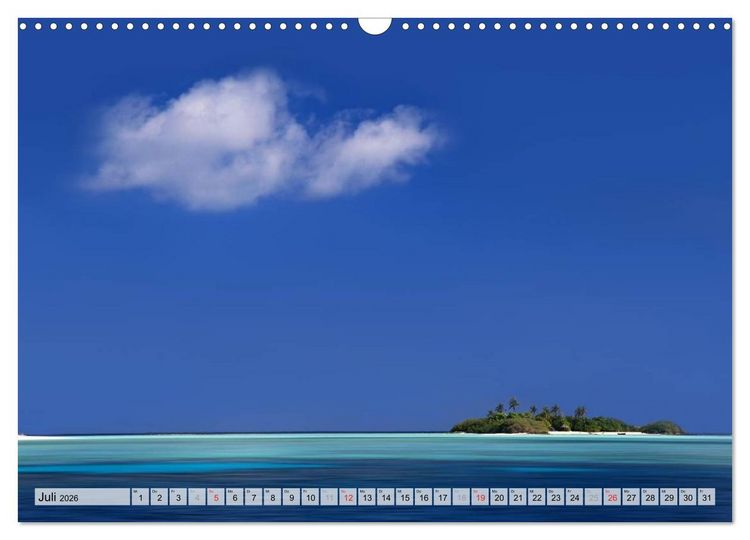 Produktbild: MALEDIVEN (Wandkalender 2026 DIN A3 quer), CALVENDO Monatskalender