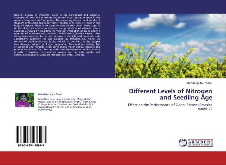 Produktbild: Different Levels of Nitrogen and Seedling Age