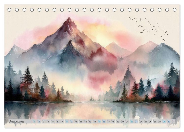 Produktbild: Farbige Bergwelten (Tischkalender 2026 DIN A5 quer), CALVENDO Monatskalender