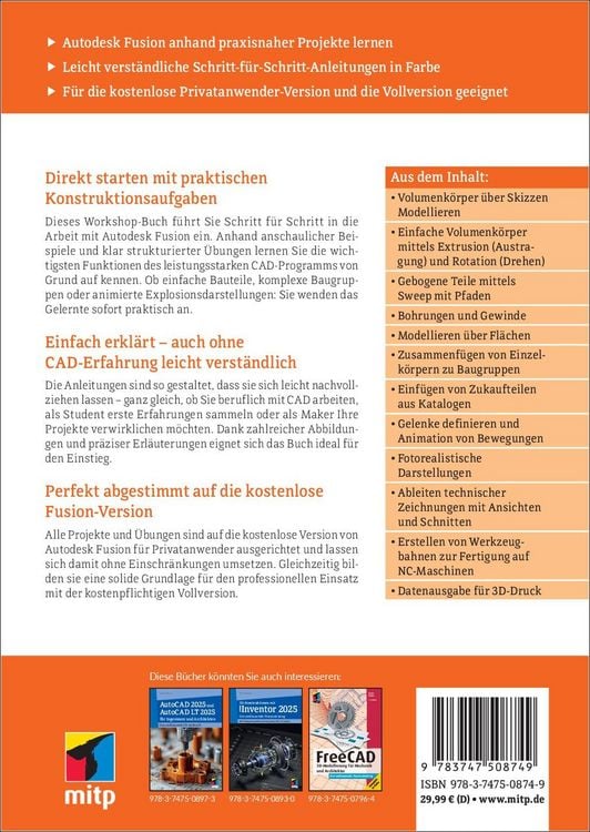 Produktbild: Autodesk Fusion - Der praktische Einstieg in die 3D-Modellierung