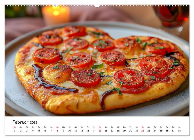 Produktbild: Pizza geht immer - Zu jeder Jahreszeit (hochwertiger Premium Wandkalender 2026 DIN A2 quer), Kunstdruck in Hochglanz