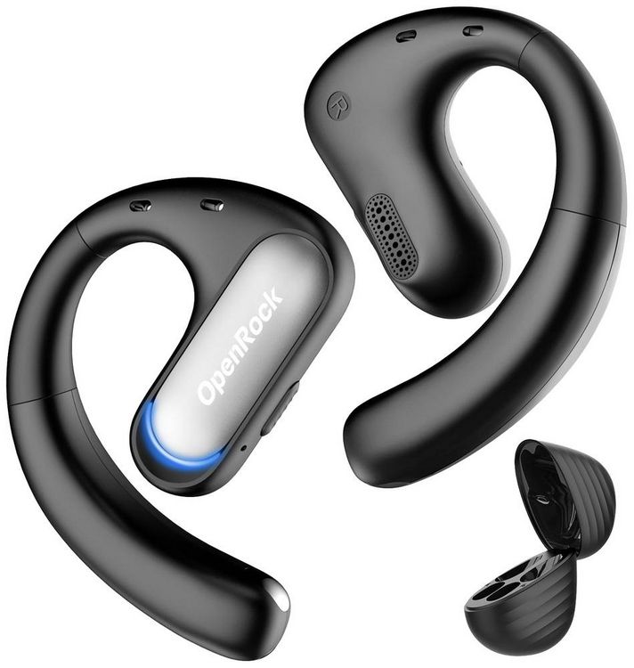 Produktbild: OneOdio OpenRock Pro T1 Ear Free Kopfh&ouml;rer Bluetooth&reg; Stereo Schwarz Ladecase, Ohrb&uuml;gel, Wasserbest&auml;ndig Sport