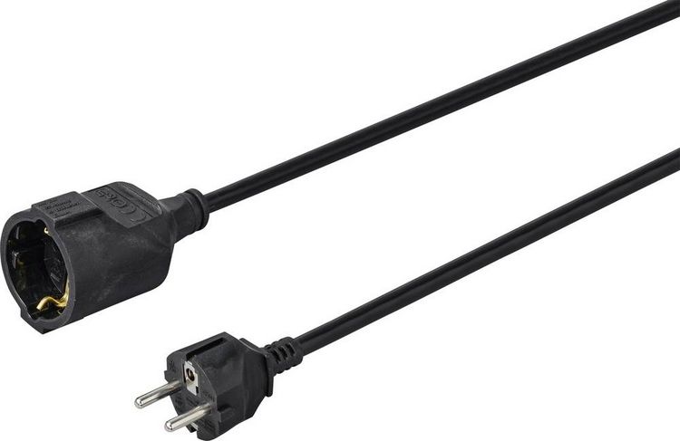 Produktbild: Sygonix SY-4872640 Strom Verl&auml;ngerungskabel 16A Schwarz 10.00m H05VV-F 3G 1,5mm&sup2;