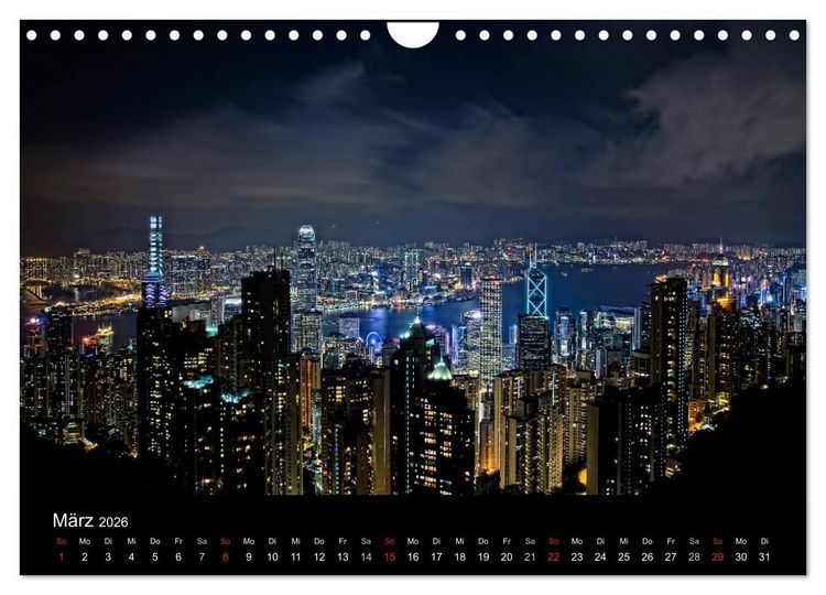 Produktbild: N&auml;chtliche St&auml;dte (Wandkalender 2026 DIN A4 quer), CALVENDO Monatskalender