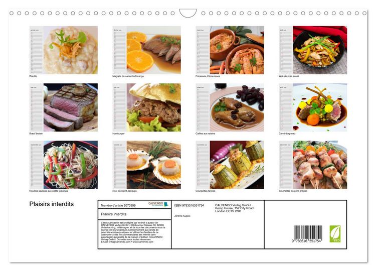 Produktbild: Plaisirs interdits (Calendrier mural 2026 DIN A3 vertical), CALVENDO calendrier mensuel