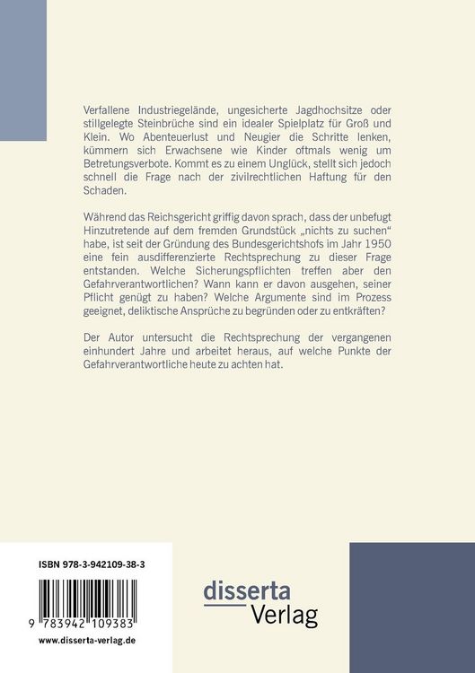 Produktbild: Die Verkehrssicherungspflicht auf privaten Grundst&uuml;cken - Haftung auch gegen&uuml;ber unbefugten Nutzern?