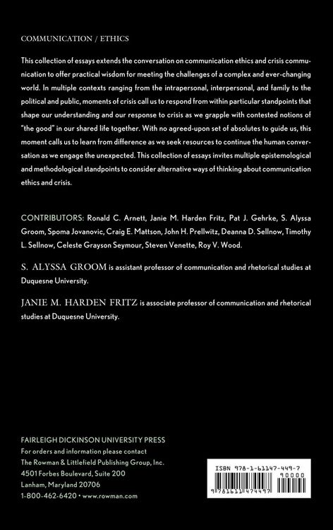 Produktbild: Communication Ethics and Crisis