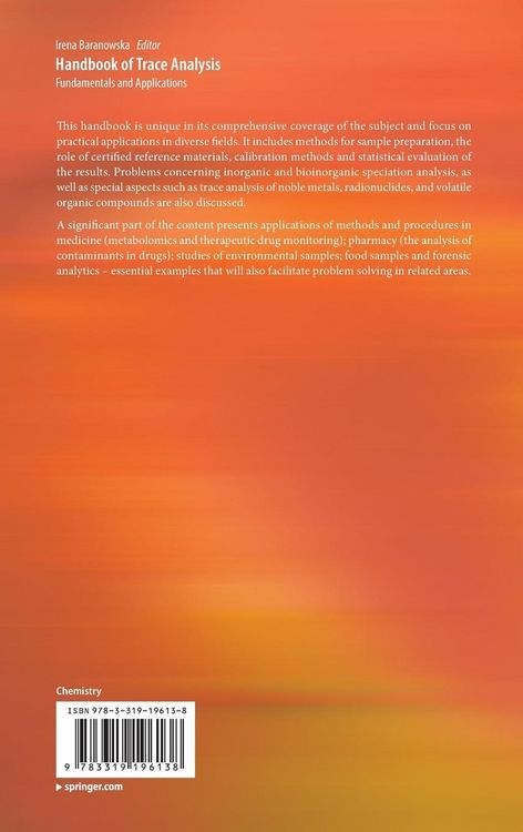 Produktbild: Handbook of Trace Analysis