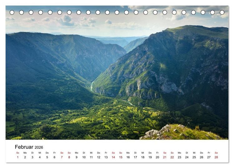 Produktbild: Montenegro - Im Land der schwarzen Berge (Tischkalender 2026 DIN A5 quer), CALVENDO Monatskalender