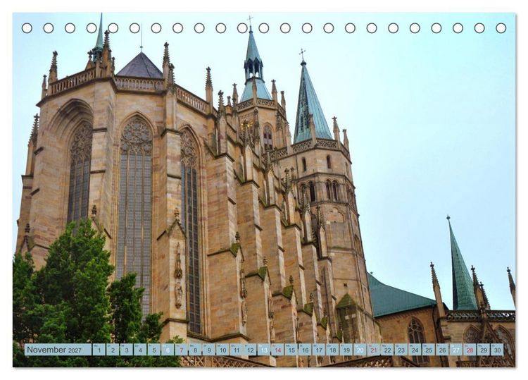 Produktbild: Erfurt - Landeshauptstadt mit historischer Altstadt (Tischkalender 2027 DIN A5 quer), CALVENDO Monatskalender