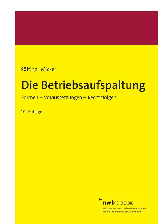 Produktbild: Die Betriebsaufspaltung