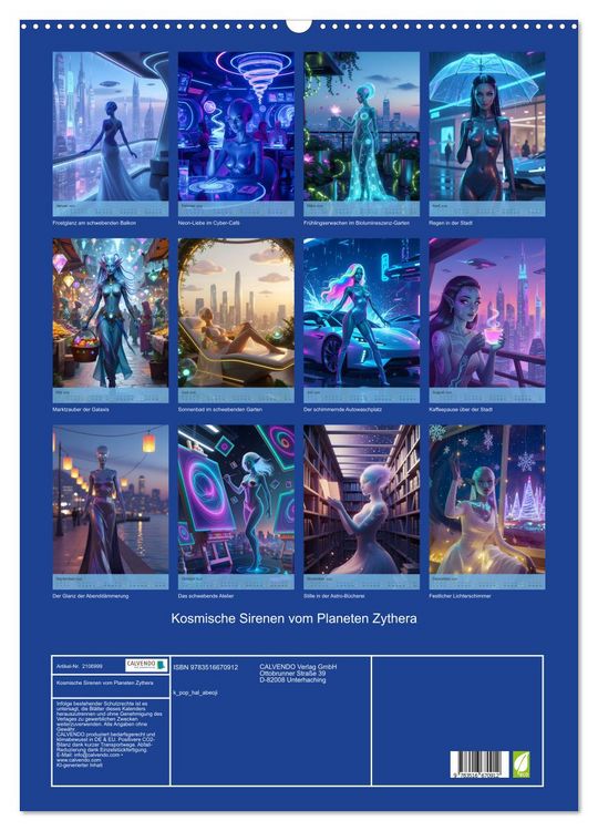 Produktbild: Kosmische Sirenen vom Planeten Zythera (Wandkalender 2026 DIN A2 hoch), CALVENDO Monatskalender