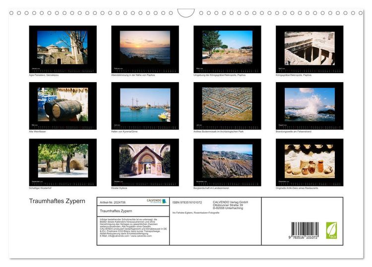 Produktbild: Traumhaftes Zypern (Wandkalender 2026 DIN A3 quer), CALVENDO Monatskalender