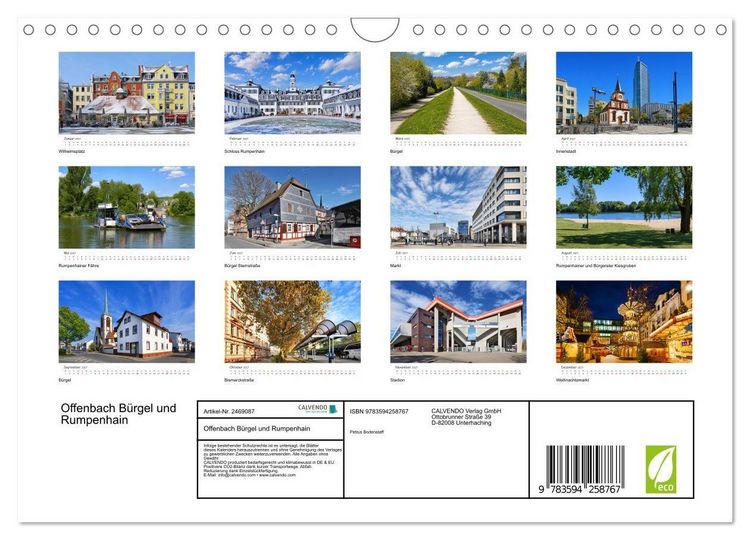 Produktbild: Offenbach B&uuml;rgel und Rumpenhain (Wandkalender 2027 DIN A4 quer), CALVENDO Monatskalender