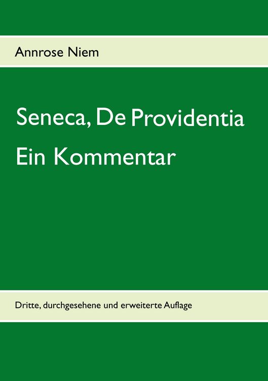 Produktbild: Seneca, De Providentia: Ein Kommentar