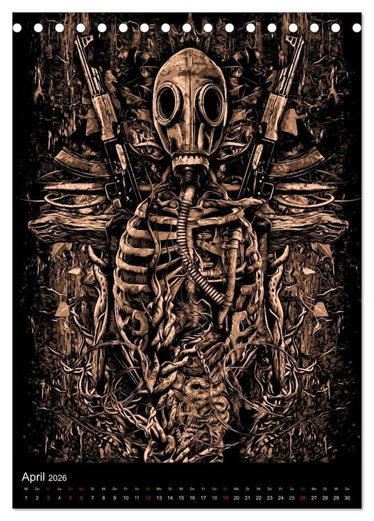 Produktbild: BLOODBOY/ HORROR ILLUSTRATION V1 (Tischkalender 2026 DIN A5 hoch), CALVENDO Monatskalender