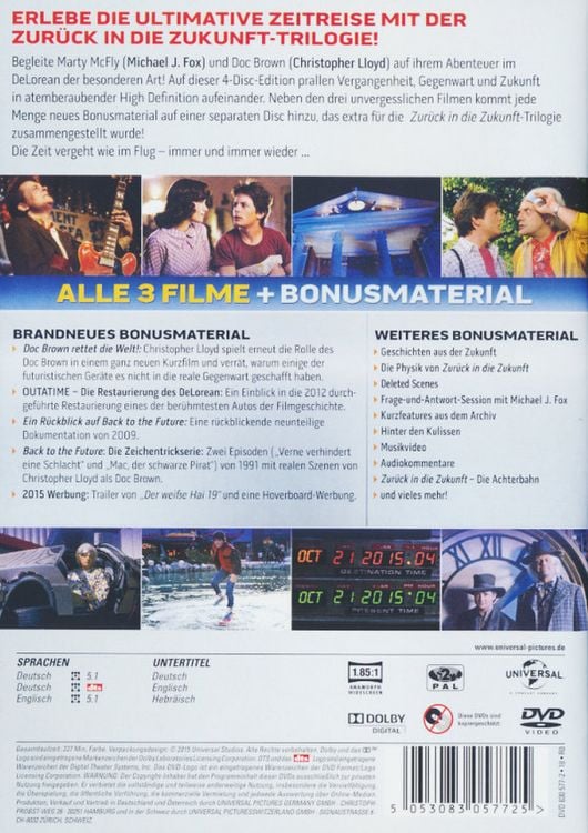 Produktbild: Zur&uuml;ck in die Zukunft - Trilogie/30th Anniversary [4 DVDs]
