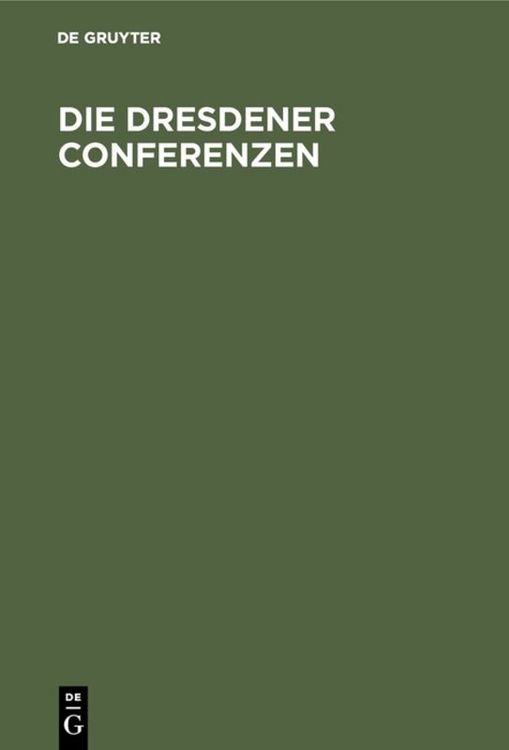 Produktbild: Die Dresdener Conferenzen