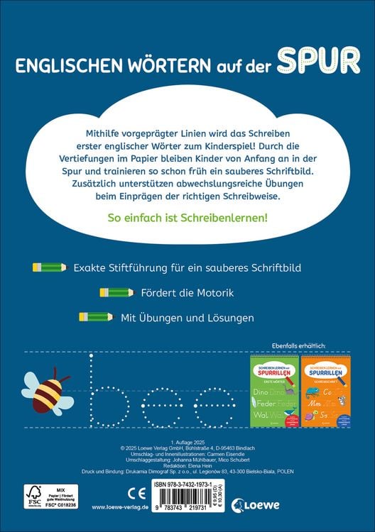 Produktbild: Schreiben lernen mit Spurrillen - Englische W&ouml;rter