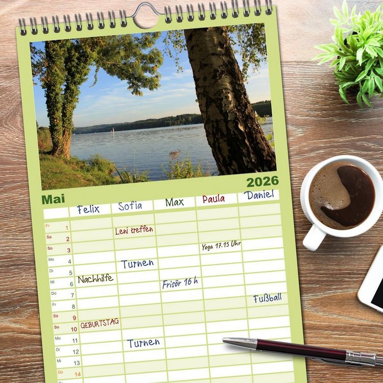 Produktbild: Familienplaner 2026 - Baldeneysee - Oase der Ruhe mit 5 Spalten (Wandkalender, 21 x 45 cm) CALVENDO