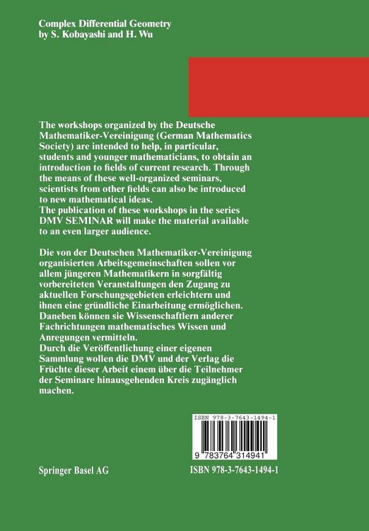 Produktbild: Complex Differential Geometry