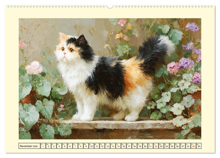 Produktbild: Perserkatzen. Flauschige Momente in kunstvoller &Ouml;loptik (Wandkalender 2026 DIN A2 quer), CALVENDO Monatskalender