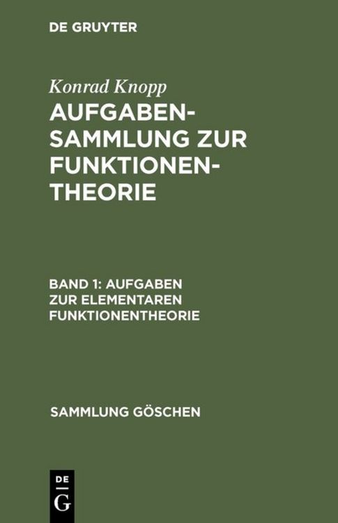 Produktbild: Aufgaben zur elementaren Funktionentheorie