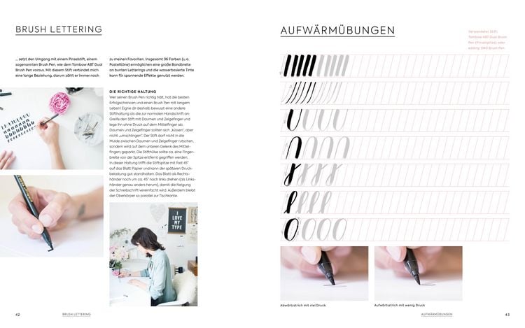 Produktbild: Handlettering Alphabete &ndash; Das &Uuml;bungsheft mit original Tombow ABT Dual Brush Pen
