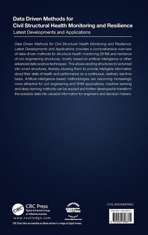 Produktbild: Data Driven Methods for Civil Structural Health Monitoring and Resilience