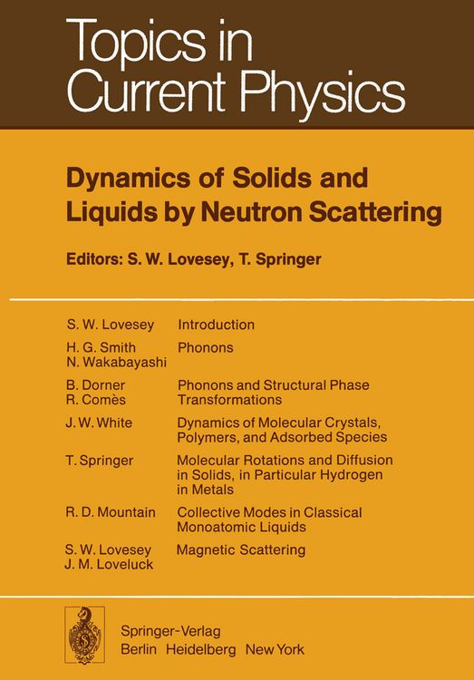 Produktbild: Dynamics of Solids and Liquids by Neutron Scattering