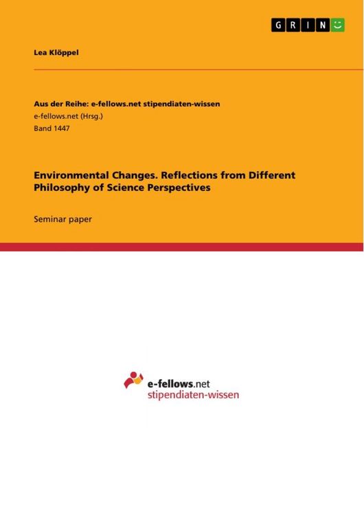 Bild vom Artikel Environmental Changes. Reflections from Different Philosophy of Science Perspectives vom Autor Lea Klöppel