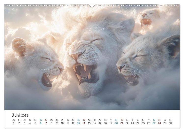 Produktbild: Die St&auml;rke der L&ouml;wenw&auml;chter (Wandkalender 2026 DIN A2 quer), CALVENDO Monatskalender