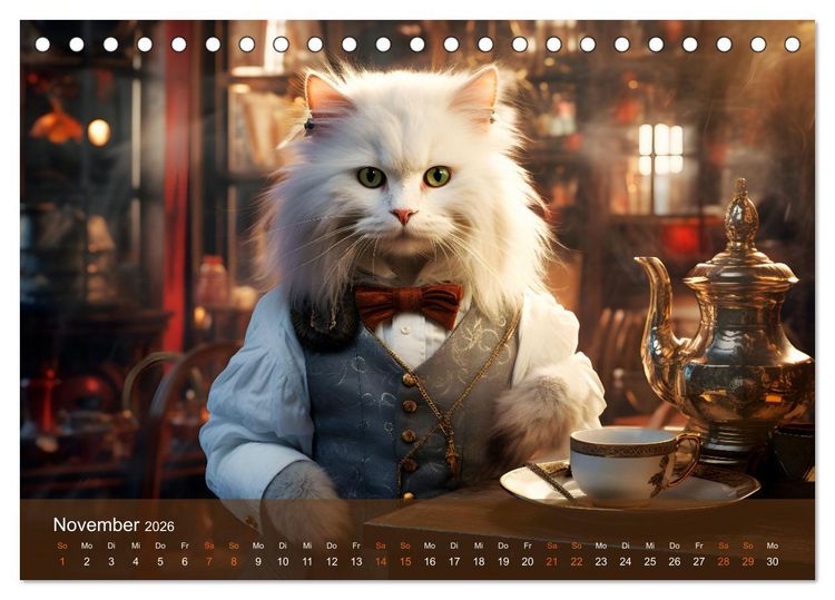 Produktbild: Charaktiere Katzen dieser Welt (Tischkalender 2026 DIN A5 quer), CALVENDO Monatskalender