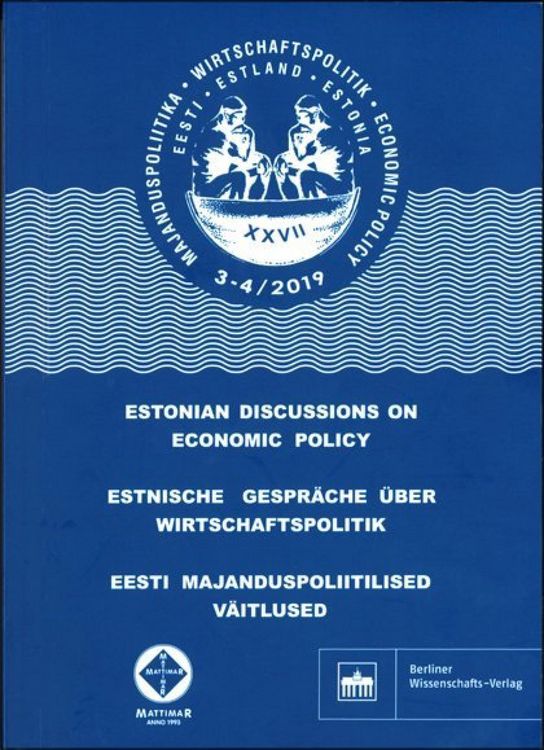 Produktbild: Estnische Gespr&auml;che &uuml;ber Wirtschaftspolitik 3-4/2019