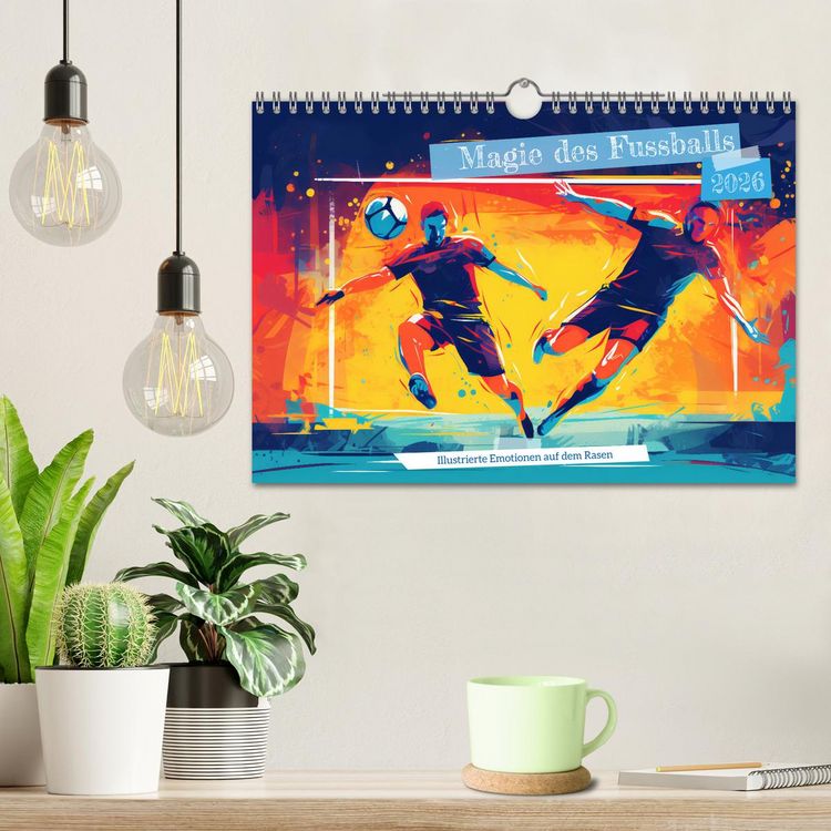 Produktbild: Magie des Fussballs - Illustrierte Emotionen auf dem Rasen (Wandkalender 2026 DIN A4 quer), CALVENDO Monatskalender