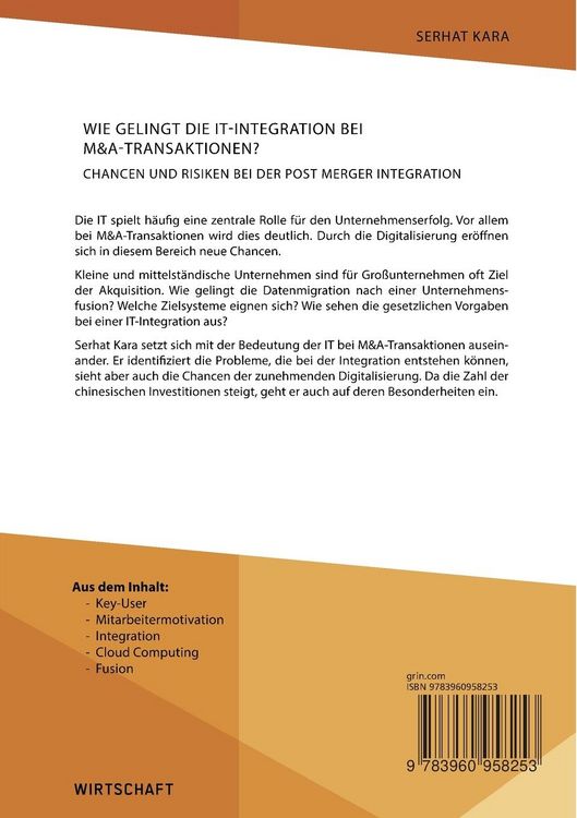 Produktbild: Wie gelingt die IT-Integration bei M&A-Transaktionen? Chancen und Risiken bei der Post Merger Integration