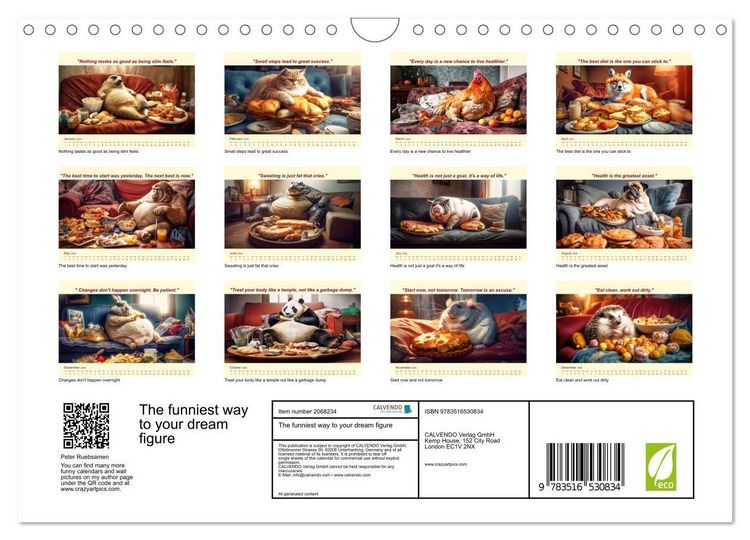 Produktbild: The funniest way to your dream figure (Wall Calendar 2026 DIN A4 landscape), CALVENDO 12 Month Wall Calendar