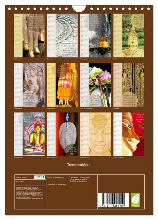 Produktbild: Tempelsch&auml;tze (Wandkalender 2026 DIN A4 hoch), CALVENDO Monatskalender