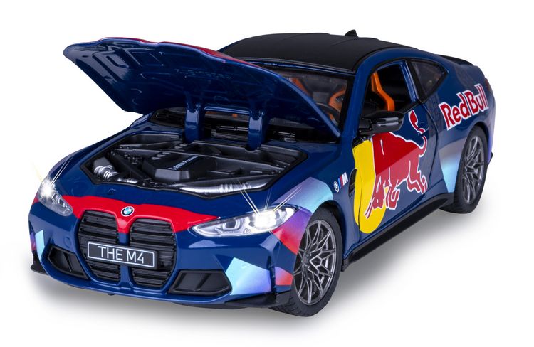 Produktbild: BMW M4 Diecast 1:24 blau inkl. Knopfzellen
