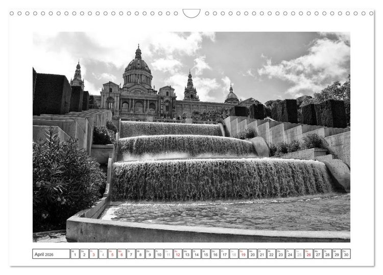 Produktbild: Barcelona Photografien in Schwarz / Wei&szlig; (Wandkalender 2026 DIN A3 quer), CALVENDO Monatskalender