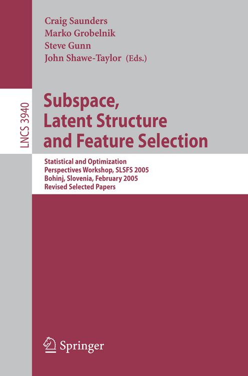 Produktbild: Subspace, Latent Structure and Feature Selection
