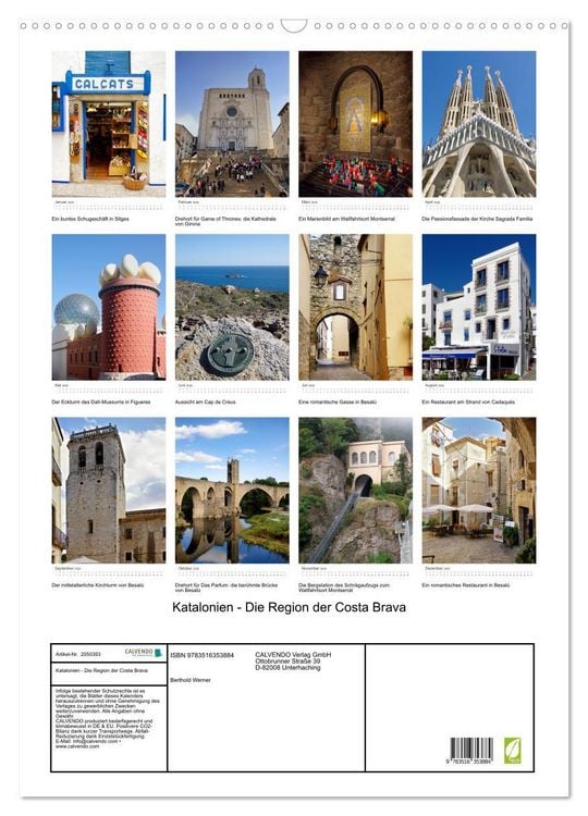 Produktbild: Katalonien - Die Region der Costa Brava (Wandkalender 2026 DIN A2 hoch), CALVENDO Monatskalender