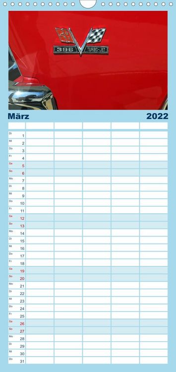 Produktbild: Familienplaner Classic Cars (Wandkalender 2022 , 21 cm x 45 cm, hoch)