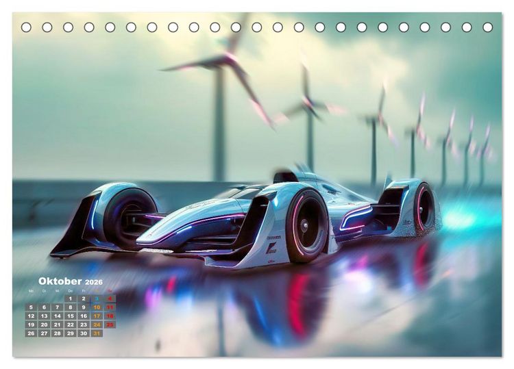 Produktbild: Formel E futuristisch (Tischkalender 2026 DIN A5 quer), CALVENDO Monatskalender