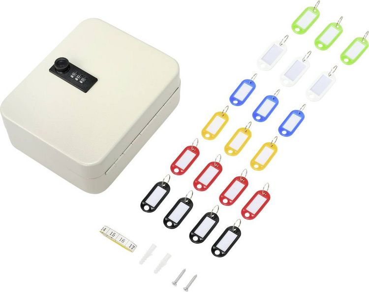 Produktbild: Sygonix Schl&uuml;sselkasten SY-4737738 Anzahl Haken 20 Wei&szlig;