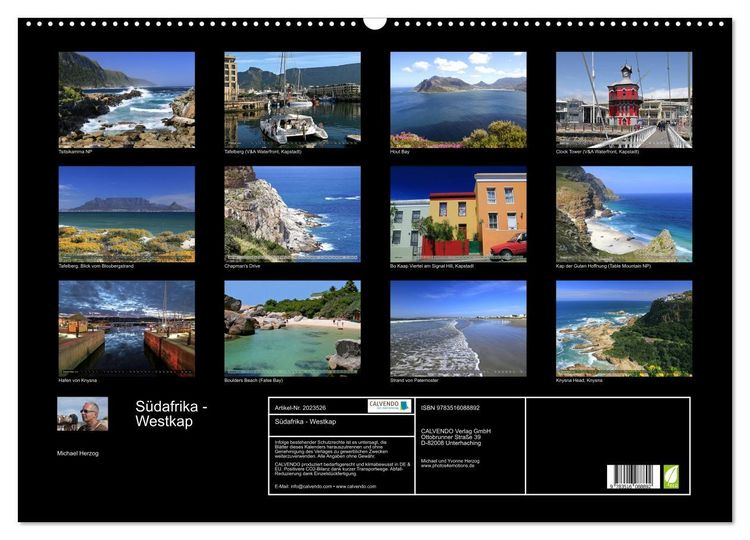Produktbild: S&uuml;dafrika - Westkap (Wandkalender 2026 DIN A2 quer), CALVENDO Monatskalender